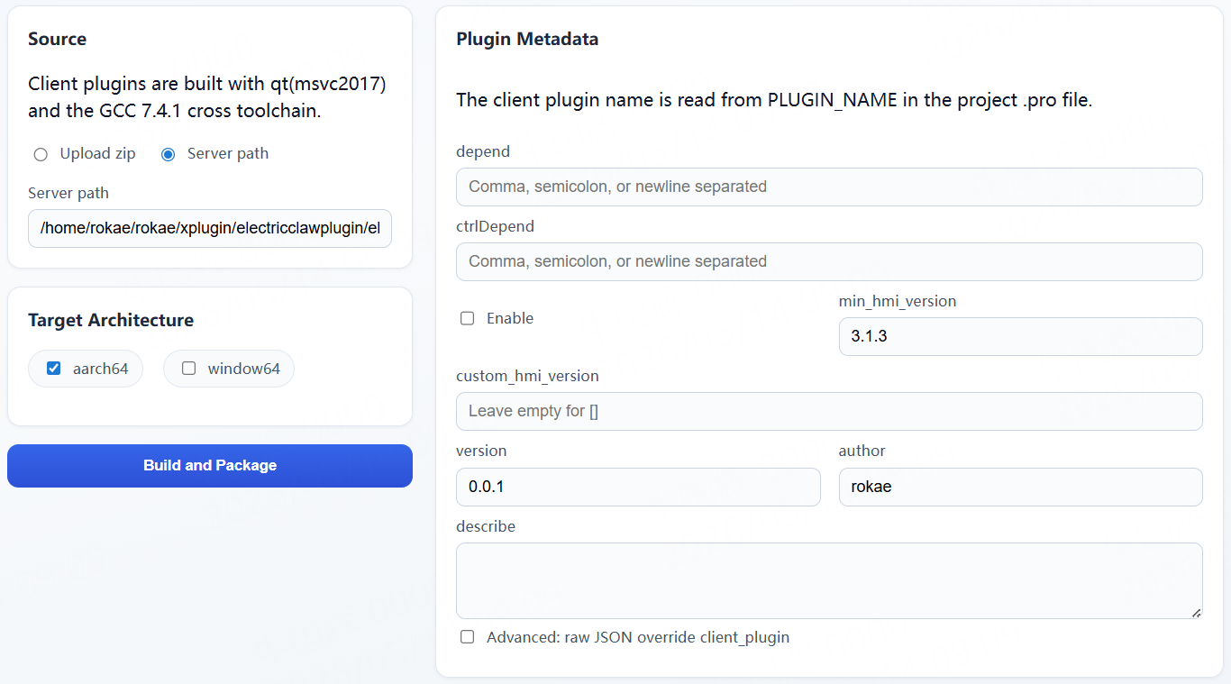 Client plugin aarch64 source input