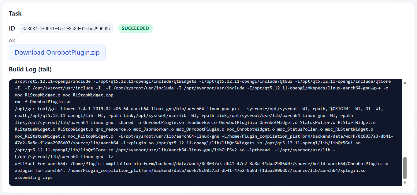 Client plugin job status