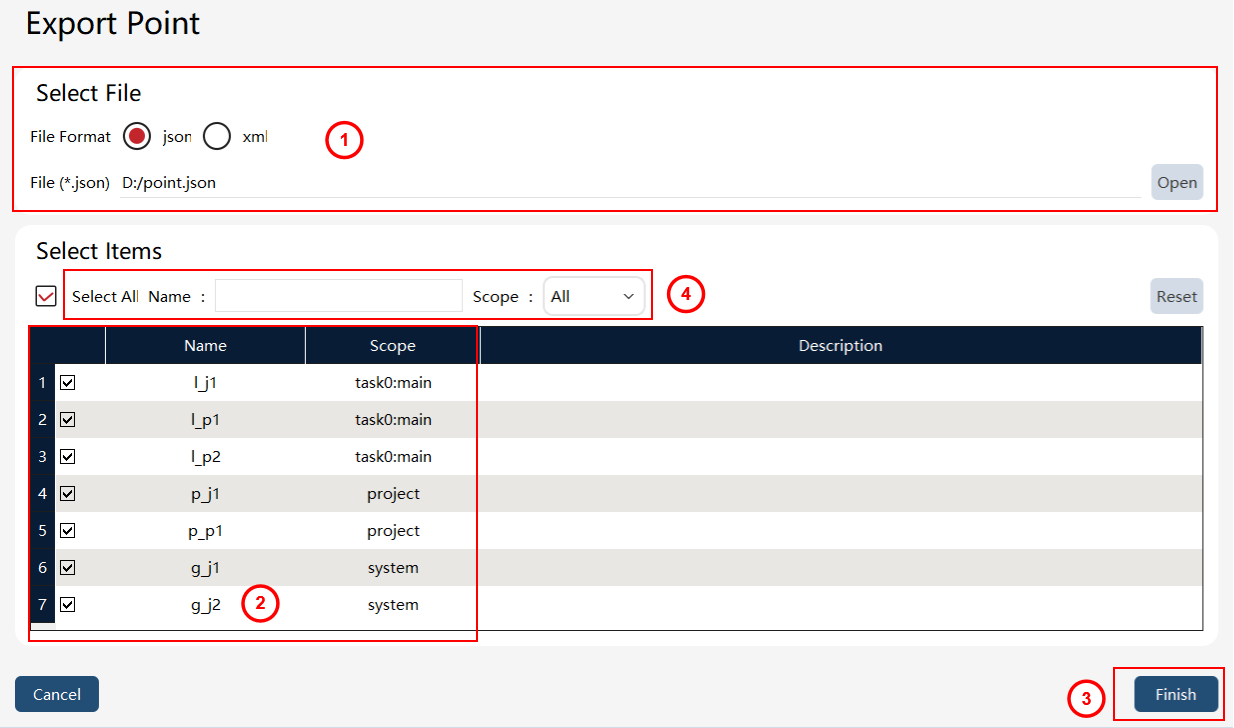 8.8.3.1 point exporrt